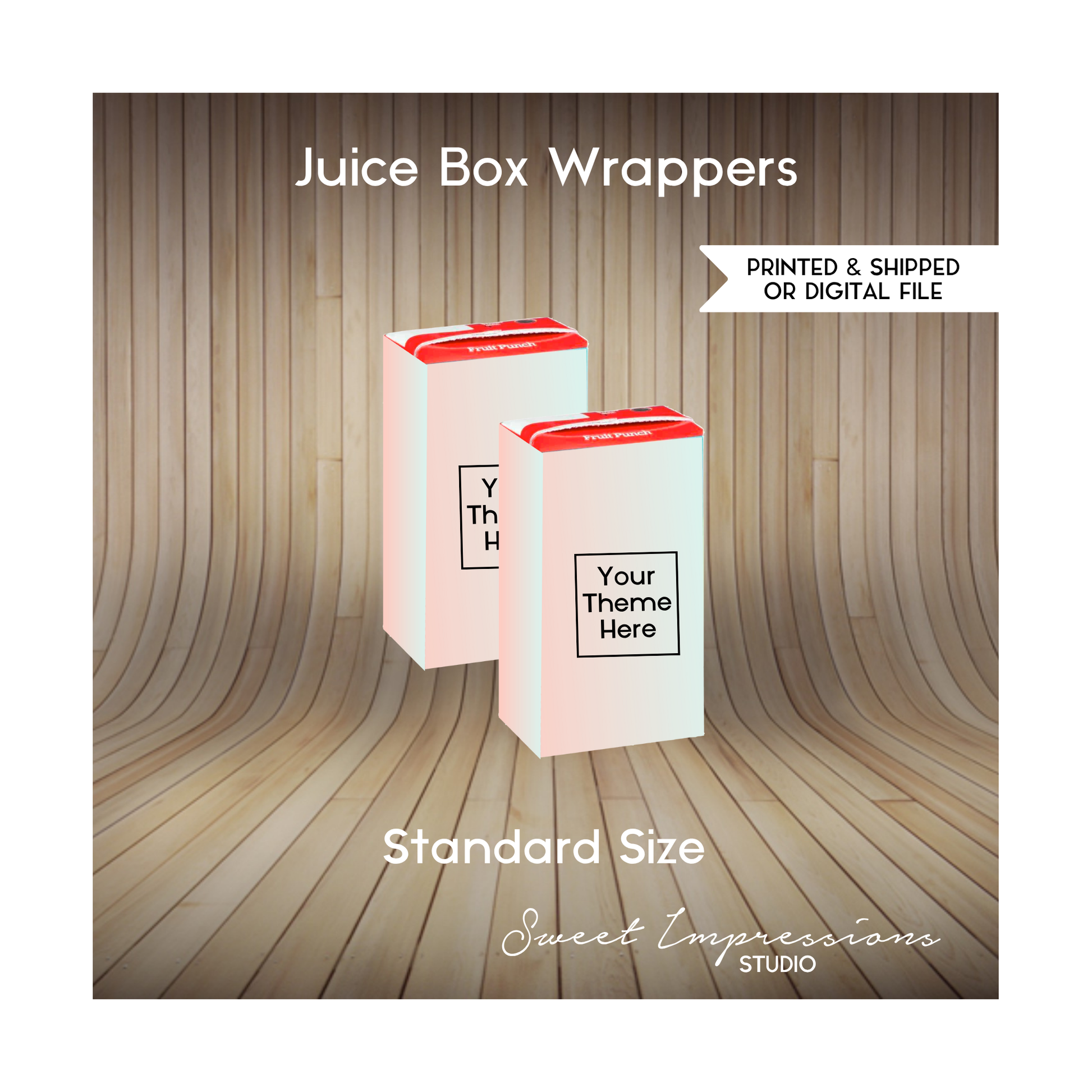 Juice Box Wrapper | Custom Prints or Digital File | Birthday, Baby Shower, Wedding Treats | Personalized Party Favors | ANY THEME