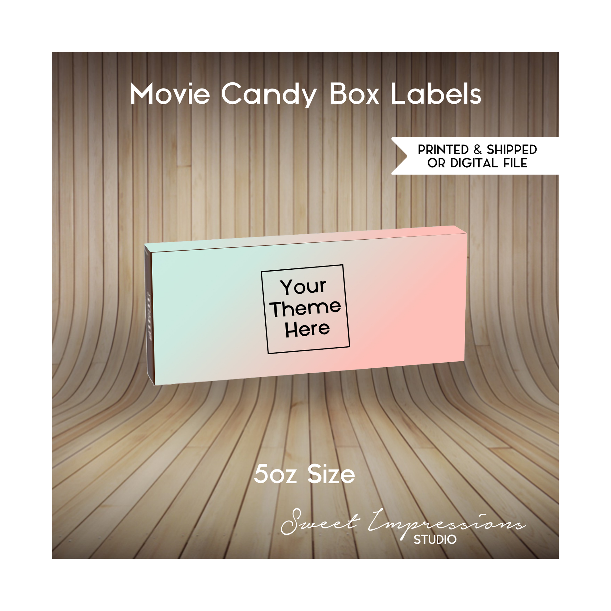 Movie Candy Box Label | Custom Prints or Digital File | Birthday, Baby Shower, Wedding Treats | Personalized Party Favors | 5oz Size | ANY THEME