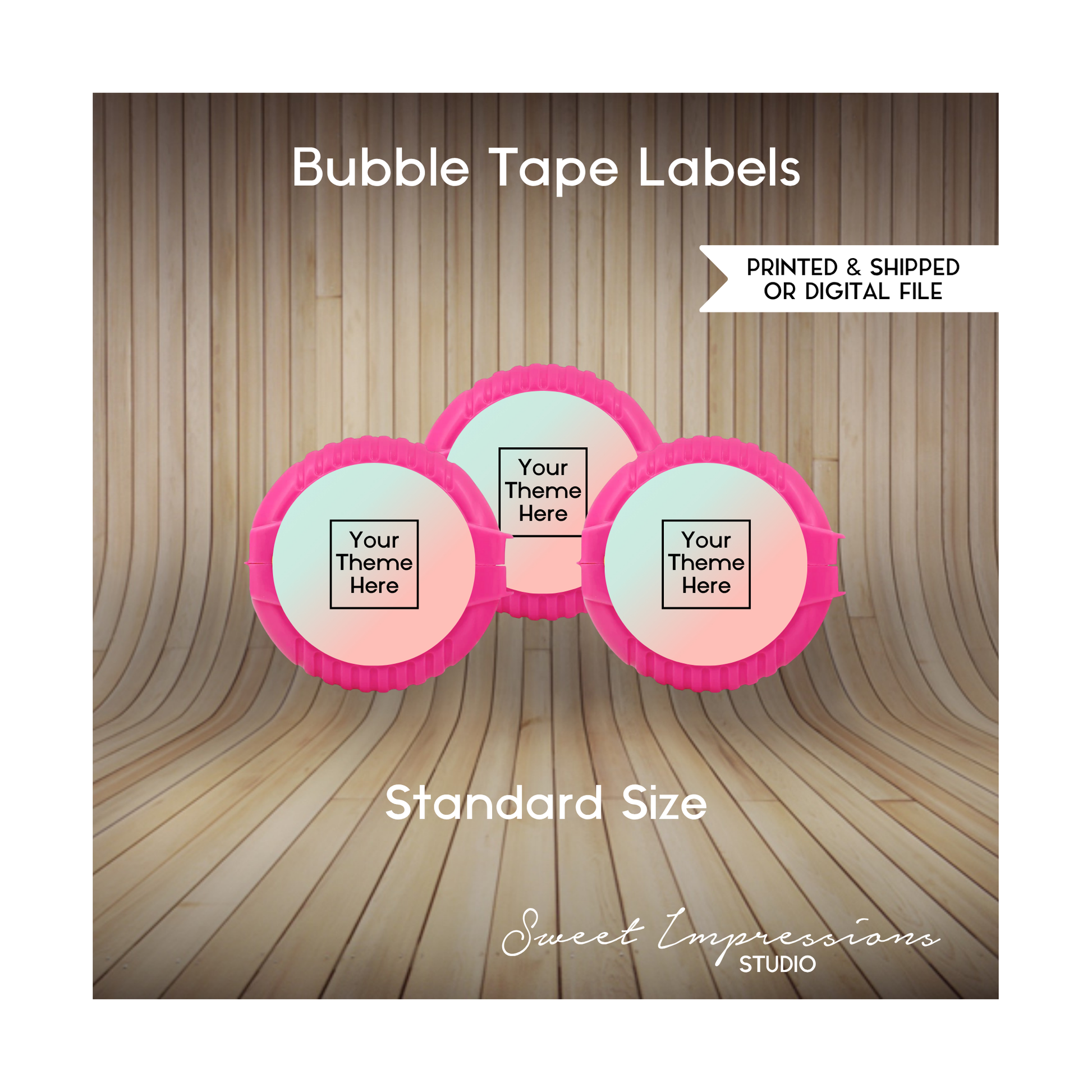Bubble Tape Gum Labels | Custom Prints or Digital File | Birthday, Baby Shower, Wedding Treats | Personalized Party Favors | ANY THEME