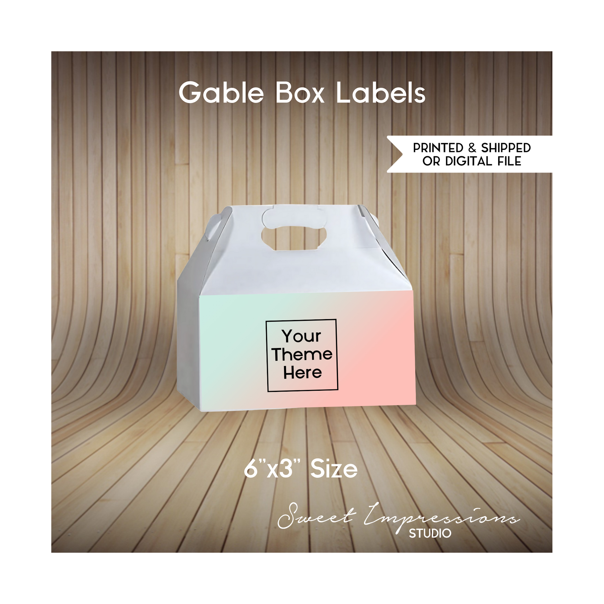 Gable Box Labels | Custom Prints or Digital File | Birthday, Baby Shower, Wedding Treats | Treat Box | Personalized Party Favors | ANY THEME