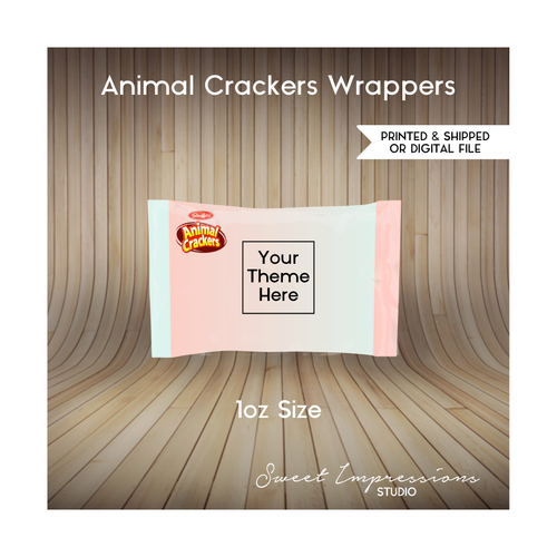 Animal Cookies Wrapper Prints or Digital File | Birthday, Baby Shower, Wedding Treats | Personalized Party Favors | 1oz Size | ANY THEME