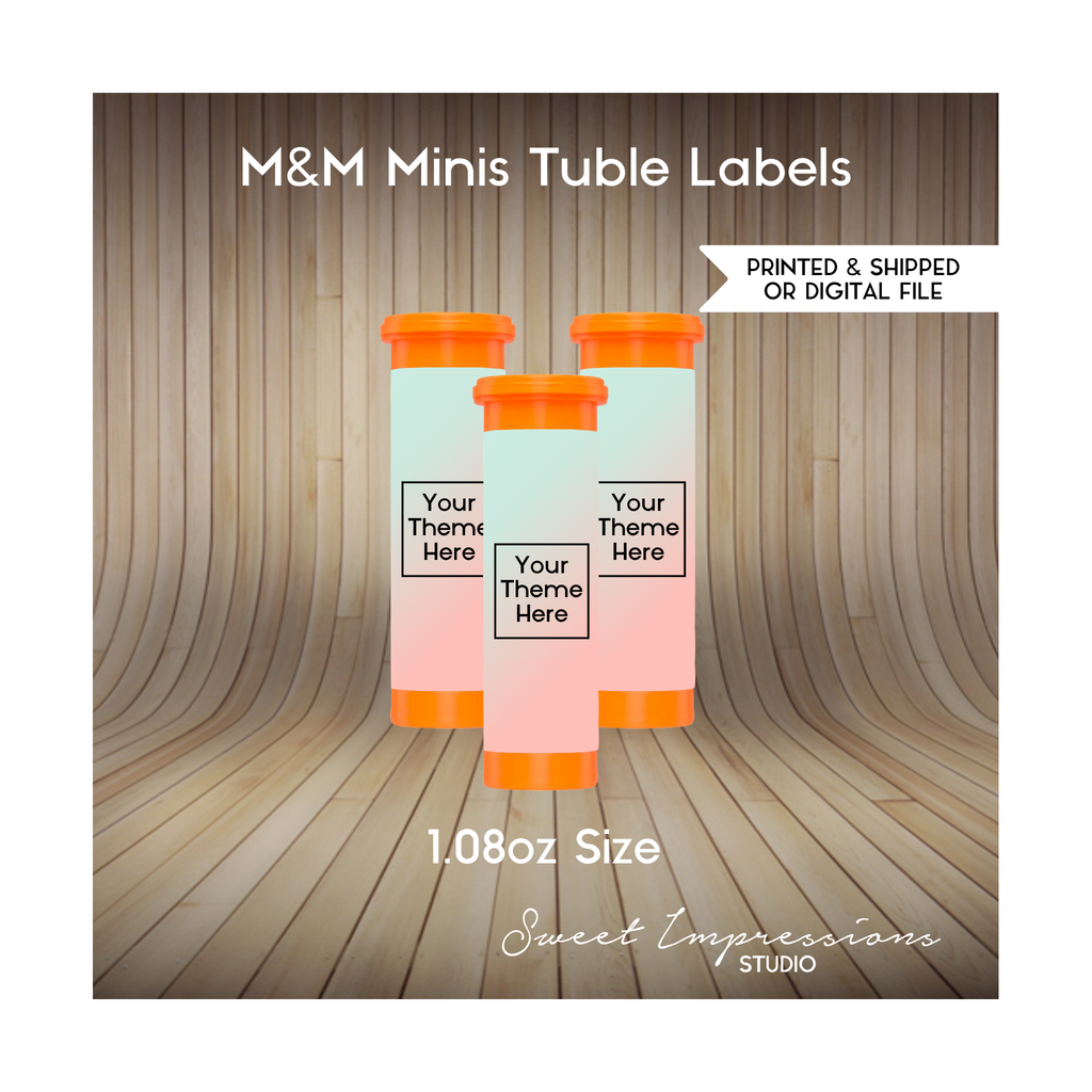 M&M Mini's Tube Wrapper | Custom Prints or Digital File | Birthday, Baby Shower, Wedding Treats | Personalized Party Favor | ANY THEME
