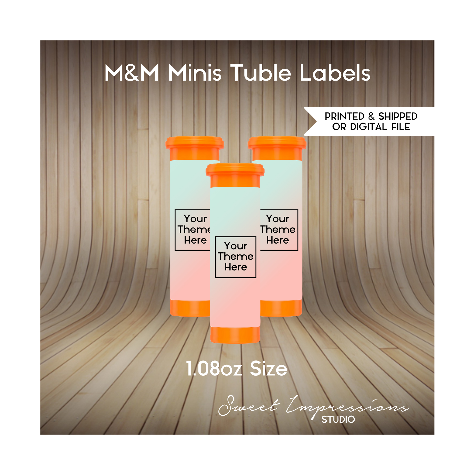 M&M Mini's Tube Wrapper | Custom Prints or Digital File | Birthday, Baby Shower, Wedding Treats | Personalized Party Favor | ANY THEME