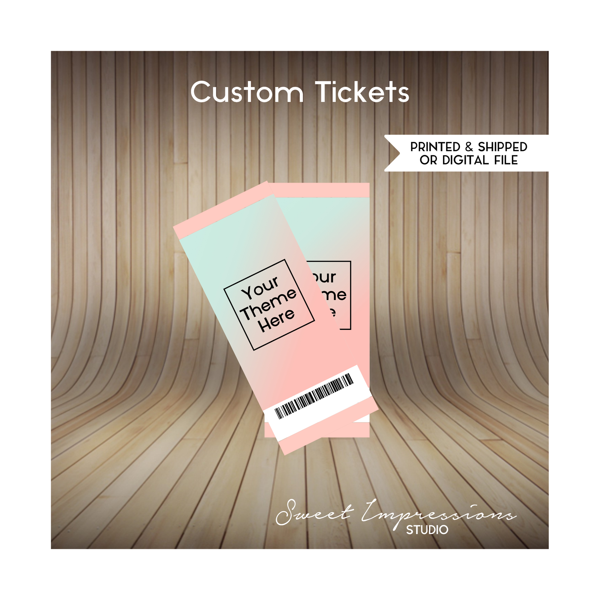 Tickets | Custom Prints or Digital File | Birthday, Baby Shower, Wedding Treats | Treat Box | Personalized Party Favors | ANY THEME
