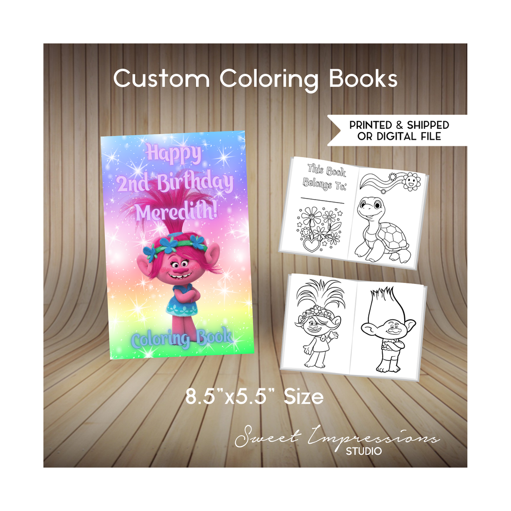 Coloring Books | Personalized Prints or Digital File | Birthday Party Favor | Custom Party Favors | Printable | 8.5in x 5.5in |ANY THEME